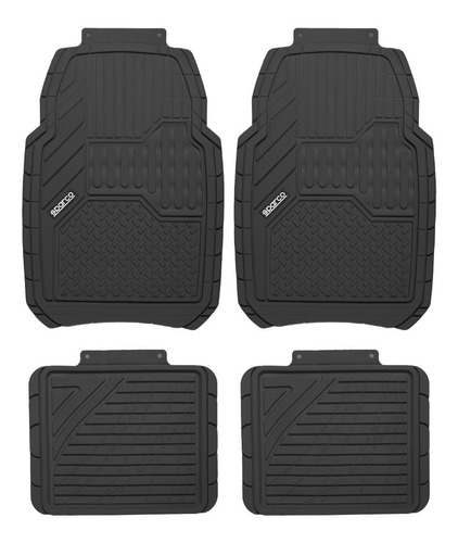 Tapete Carro Sparco 4 Piezas Goma Pvc Caucho Cubre Alfombra