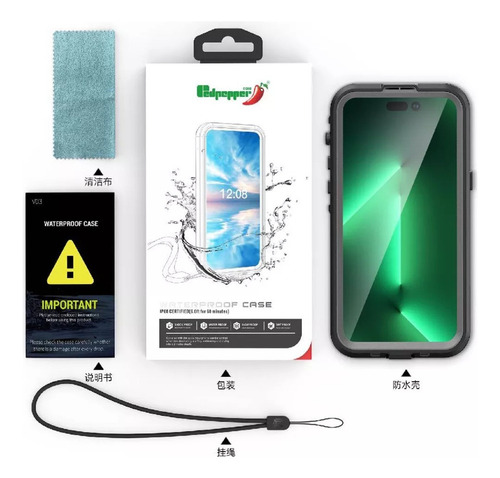 Capa Para iPhone 16e Com Protetor De Tela À Prova D'água