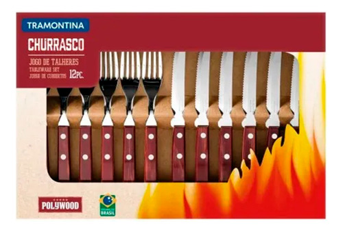 Juego De Cubiertos Para Asado 12 Unidades Tramontina