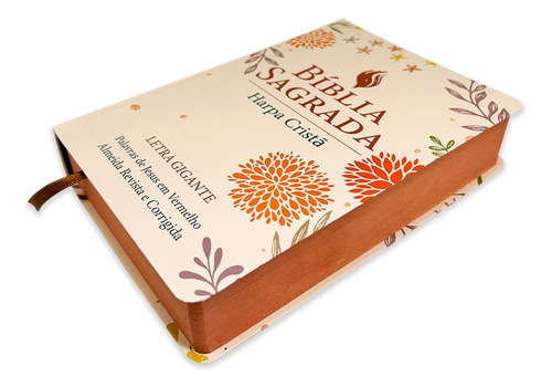 Bíblia Grande Harpa Cristã Popular Letra Gigante Floral Rosa Claro. Cpadsparc, De Cpad/sbb. Editora Cpad, Capa Dura, Edição Arc Em Português, 2023