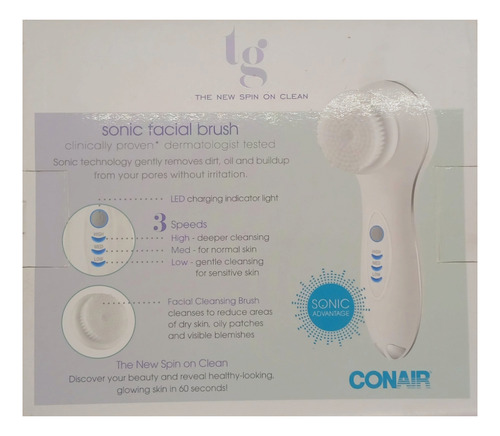 Cepillo Limpiador Facial, Exfoliante, Spa, Masajeador Conair