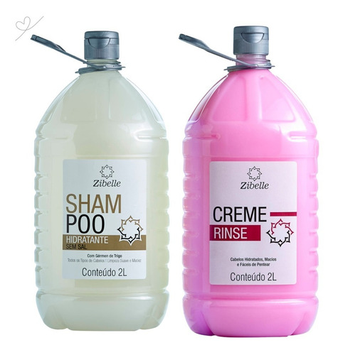 Kit Shampoo Hidratante Sem Sal + Creme Rinse 2l Zibelle 