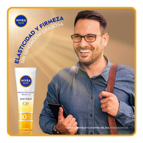 Protector Solar Facial Nivea Sun Anti Edad Q10 Fps50+ 50 Ml