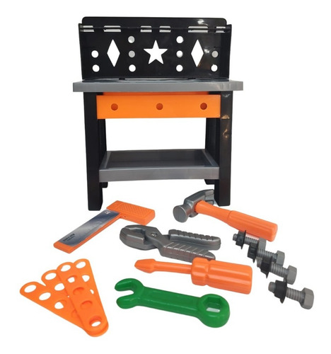 Kit Ferramentas Com Bancada E Furadeira Elétrica Infantil