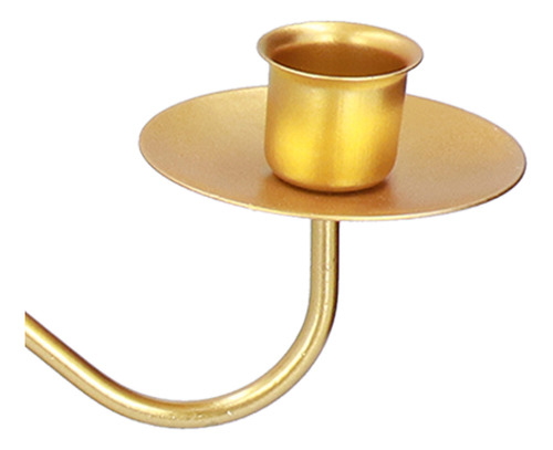 Candelabro Decorativo Dorado Con Tres Cabezas