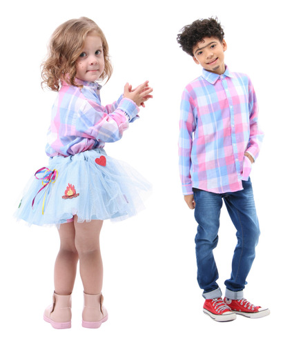 Camisa Xadrez Infantil Bicho De Pé - Quimera Kids