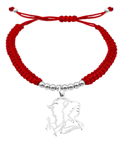 Pulsera Bolitas Bella Y Bestia Plata 925 Roja