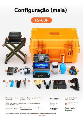 Máquina Automática De Emenda Por Fusão Fibra Óptica Fs-60f