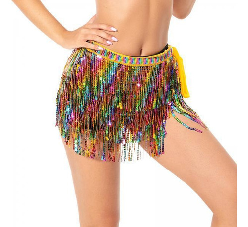 2 Sparkly Hip Bufanda Falda Rave Disfraz Vestido Lentejuelas