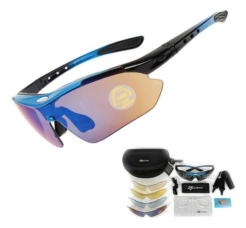 Gafas Polarizadas Uv Ciclismo 5 Lentes Rockbros Unisex 