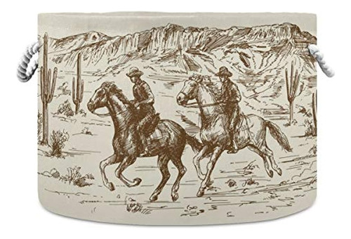 Wellday Canasta De Cuerda De Algodón Western Desert Cowboy C