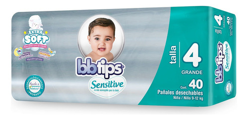 Pañales Bbtips Sensitive Etapa 4 Unisex 40 Piezas G