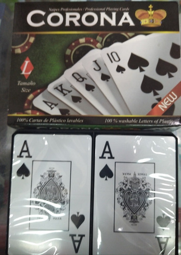 Imagen 2 de 4 de Cartas Baraja Naipes Poker Profesionales Plásticas Lavables