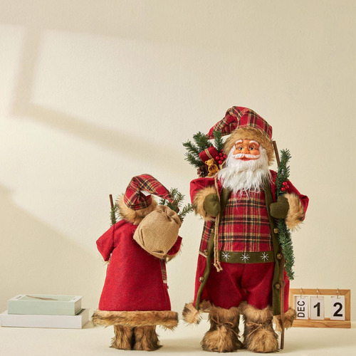 Estatuilla De Papá Noel De Pie, Decoración 45cm