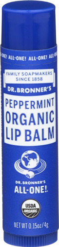 Dr. Bronner's Balsamo Labial Organico Menta 0.15 Oz