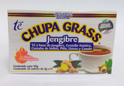 Kit Te Chupa Grass Jengibre Y Piñalim 30 Sobres Gn+vida Env