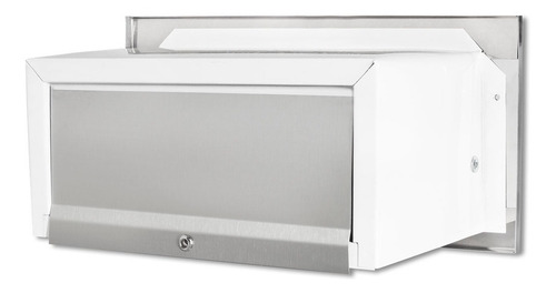 Caixa Correio 23 Prof Inox Carta Branca Preta Visor Água Luz