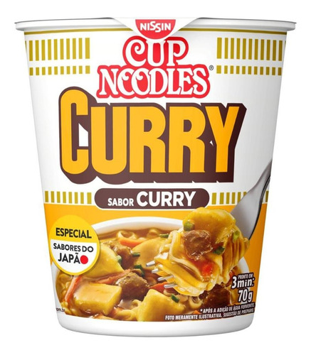 Macarrão Instantâneo Curry Nissin Cup Noodles Copo 70g