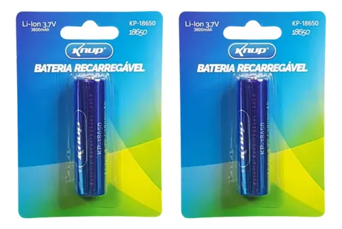 comprar 2 Baterias Pilhas Recarregável 18650 3,7v 3800mah Knup