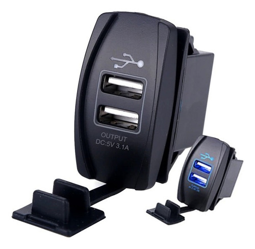 Adaptador Doble Usb Enchufe Con Luz 12v/24v