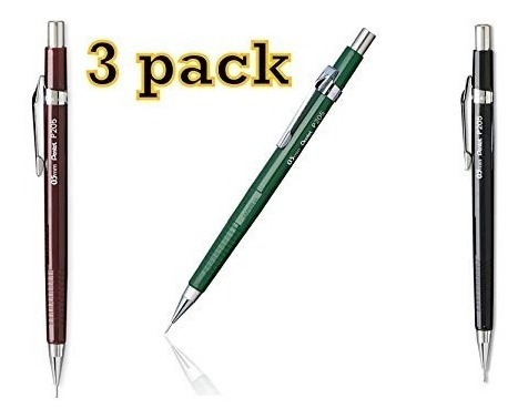 Value Pack De 3 Pentel De Sharp Lápiz Automático, 0,5 Mm, Ne
