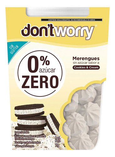 Merengues Don't Worry Cookies & Cream 3 Piezas De 51 G