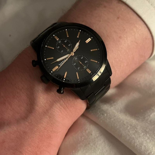 N Fossil Fs5379 Reloj De Acero Negro For Hombre