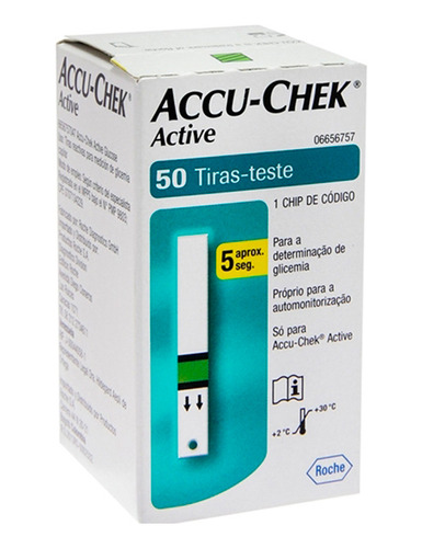 Tiras Medidor Glicemia Accu Check Active 50 Unidades