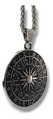 Dije Sello Alquimia Elementos Acero Inoxidable D882 Plateado