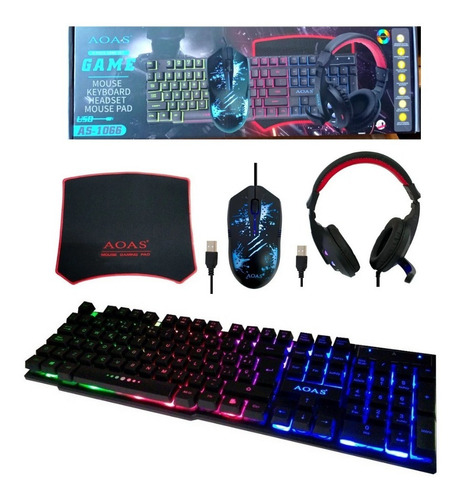 Combo Kit 4x1 Gamer Teclado Mouse Pad Audifonos Mouse Combo Kit 4x1 Gamer Teclado Mouse Pad Audifonos Mouse