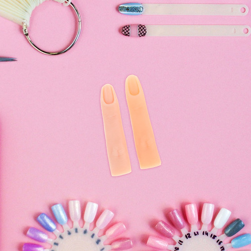 2 Dedos De Silicona Para Practicar Uñas Para Entrenamiento D