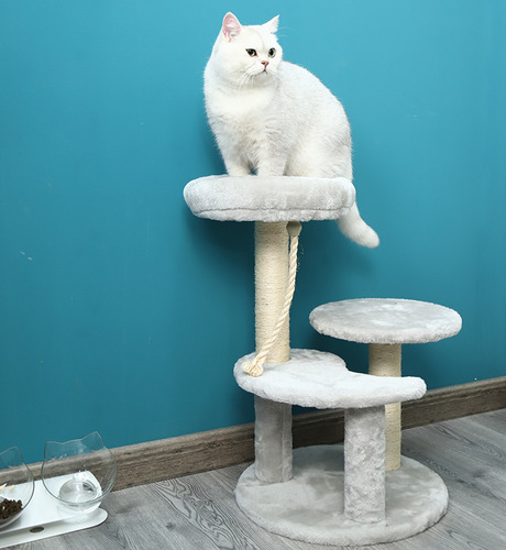 Gimnasio Rascador Torre Para Gato Refugio 3 Color Gris Oscuro