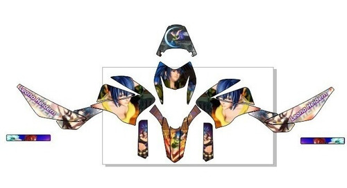 Stickers Para Moto Dm250 Moto Azul Mod-117