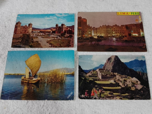 Postales Circuladas De Perú: Machu Pichu, Cuzco, Lima + Otra