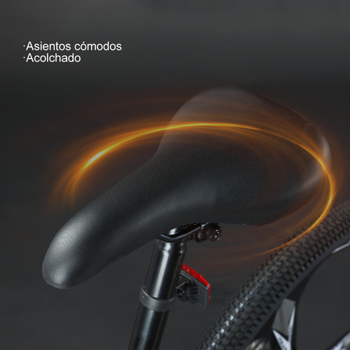 Bicicleta De Montaña Con Marchas Con Amortiguación Suspensión Delantera 21 Velocidades Josbru CJ-002 Negro