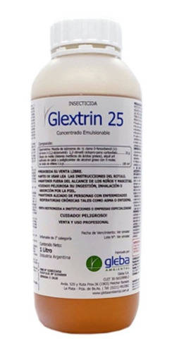 Insecticida Glextrin 25 Cipermetrina X 1 Lt Moscas