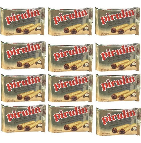 12 Unidades Pirulin Chocolate E Avelã Lata 66g - O Original