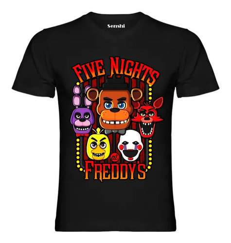 Polera Five Nights At Freddy's Unisex Estampada Dtf Cod 003