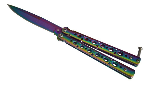 Navaja Mariposa Balisong Tornasol Cuchillo Csgo Multicolor