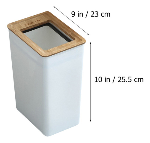 Bote De Basura De Cocina Con Tapa De Bambú