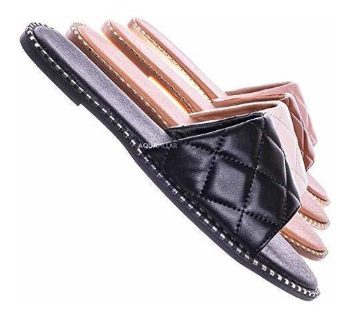 Punk Rock Metal Stud Welt Slide - Women Hardware Slipper Fla