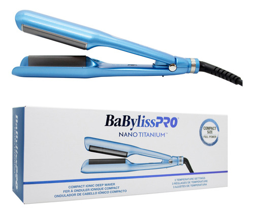 Ondulador Babyliss Pro Ionico Deep Waver Nano Titanium Xl Color Celeste