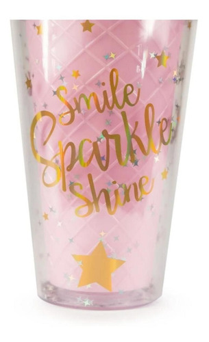 Imagen 2 de 8 de Vaso Con Bombilla Diseño Unicornio 430 Ml Con Luces