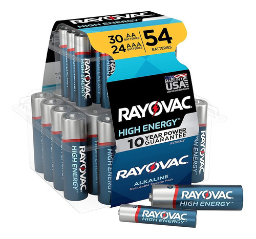 Rayovac - Lote Combinado De Baterias Aa Y Aaa 30 Aa Y 24 A