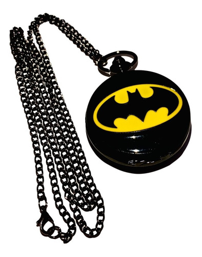 Reloj Bolsillo Metal Quartz Batman Negro 4.5 Cm Dc 