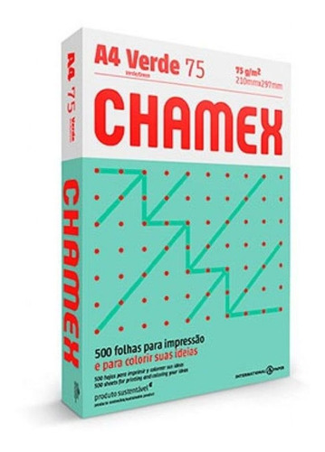 Papel Chamex A4 De Color 75g X500 Hojas Verdes