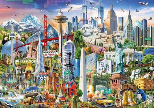Imagen 2 de 2 de Rompecabeza Puzzle Educa 1500 Pieza Símbolo De Norte América
