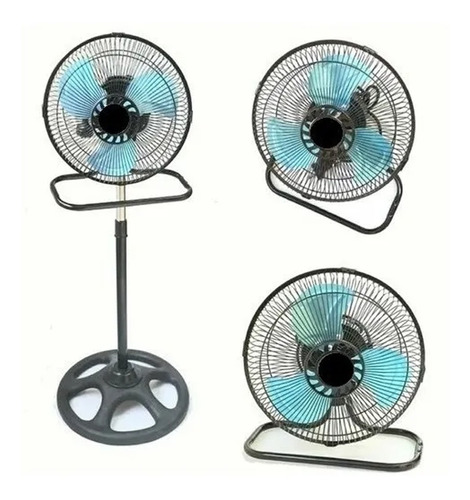 Ventilador Pie/piso/pared 3 En 1 Kanji 10  Aspas Metal 65w