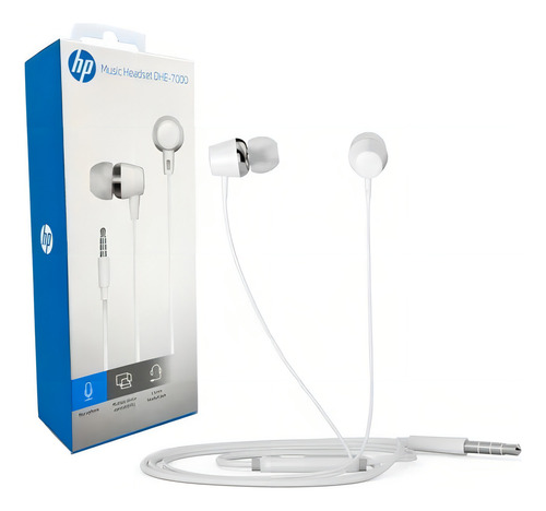 Audífonos Hp In-ear Dhe-7000 Blancos 29hpvdh7wh Color Blanco
