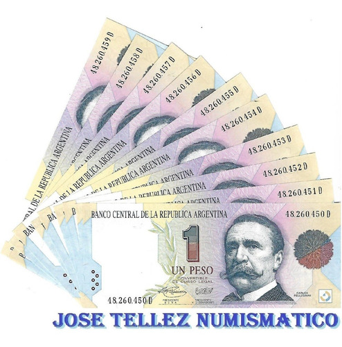 Bottero 3009 $1 Convertible Lote X 10 Unidades Unc Palermo